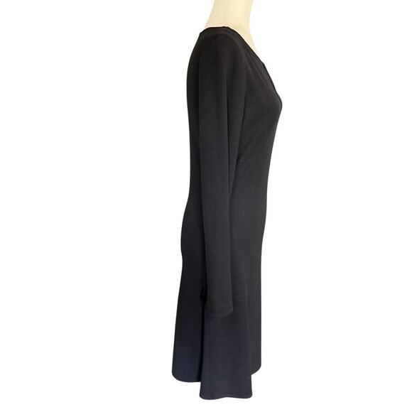 Elite Tahari Dress Black Keyhole Small L/S Vamp Goth Gothic Witchy Officesiren - Picture 5 of 9